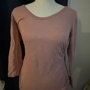 White House Black Market Blush Long Sleeve Top